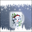 Weihnachtstasse "Kätzchen" aus Kunststoff für Kinder